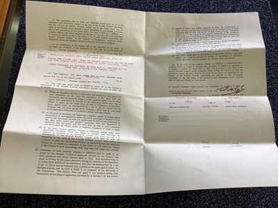 Lot 1575 - MAX MURRAY OF THIRD LANARK A.C., THREE MINUTE OF AGREEMENT CONTRACTS