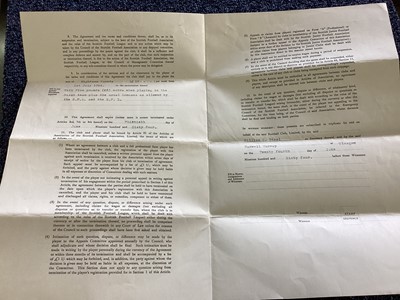 Lot 1575 - MAX MURRAY OF THIRD LANARK A.C., THREE MINUTE OF AGREEMENT CONTRACTS