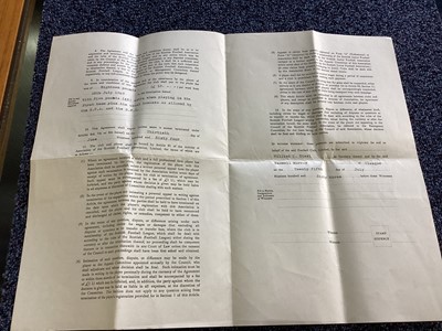 Lot 1575 - MAX MURRAY OF THIRD LANARK A.C., THREE MINUTE OF AGREEMENT CONTRACTS