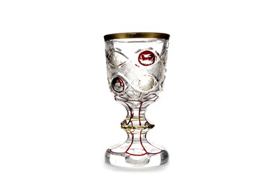 Lot 841 - BOHEMIAN RUBY FLASHED GLASS GOBLET