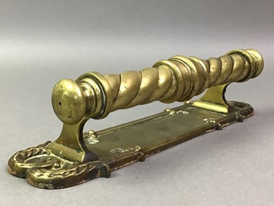 Lot 344 - PAIR OF BRASS DOOR HANDLES