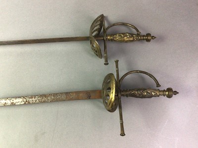 Lot 406 - PAIR OF REPRODUCTION RAPIERS