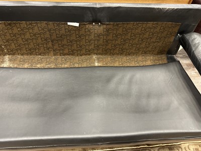Lot 282 - PIEFF MANDARIN BLACK LEATHER THREE SEAT SETTEE