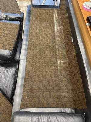 Lot 282 - PIEFF MANDARIN BLACK LEATHER THREE SEAT SETTEE