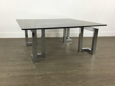 Lot 282 - PIEFF MANDARIN BLACK LEATHER THREE SEAT SETTEE