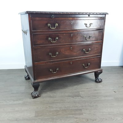 Lot 365 - MAHOGANY CHEST OF FOUR DRAWERS