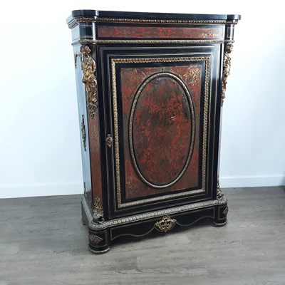 Lot 845 - FRENCH EBONISED BOULLE PIER CABINET