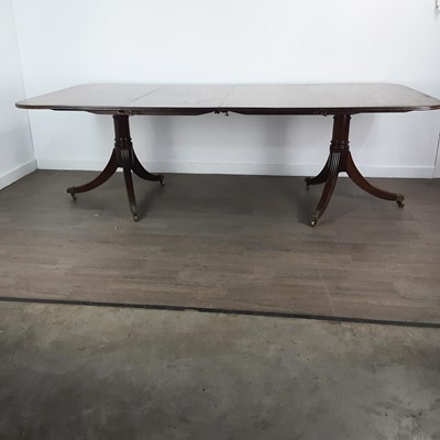 Lot 847 - GEORGE III MAHOGANY DINING TABLE