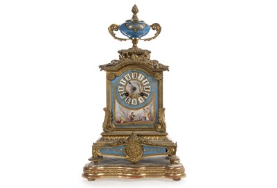 Lot 655 - FRENCH ORMOLU AND PORCELAIN MANTEL CLOCK