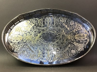 Lot 437 - SILVER PLATED OVAL TRAY