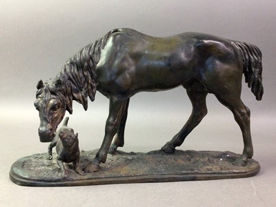 Lot 210 - VICTORIAN BRONZED SPELTER GROUP