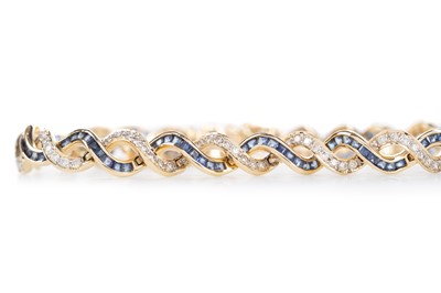 Lot 1249 - CARDOW: SAPPHIRE AND DIAMOND BRACELET