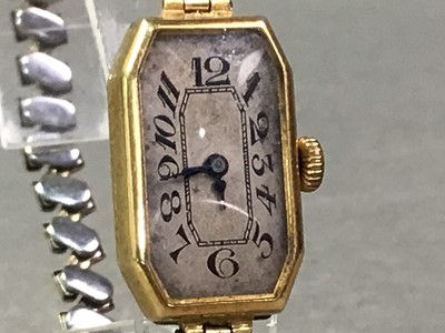 Lot 654 - EIGHTEEN CARAT GOLD CASED MANUAL WIND WRIST WATCH