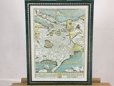 Lot 382 - REPRODUCTION MAP AND TWO PICTURES