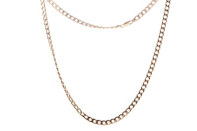 Lot 1255 - NINE CARAT ROSE GOLD NECKLACE