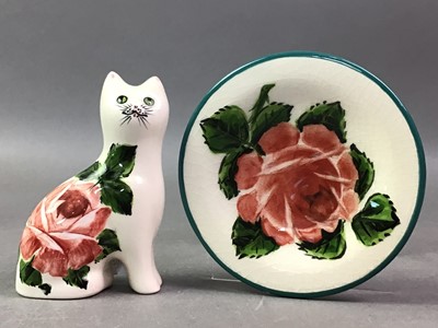 Lot 601 - WEMYSS WARE CAT AND SMALL DISH