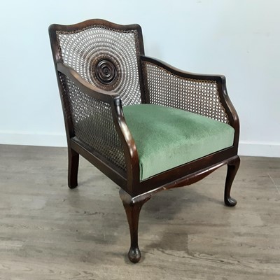 Lot 386 - CANE PANELLED ARMCHAIR