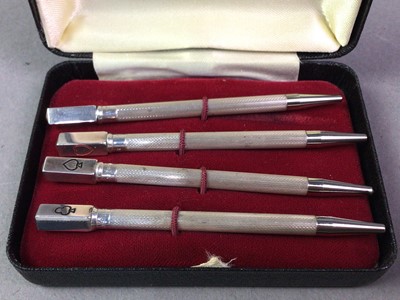Lot 600 - SET OF FOUR SILVER BRIDGE PENS