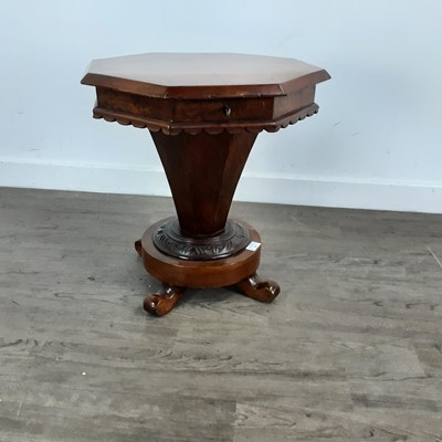 Lot 603 - VICTORIAN WALNUT SEWING TABLE