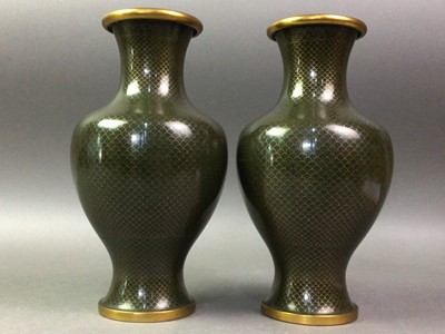 Lot 617 - PAIR OF CHINESE CLOISONNE VASES