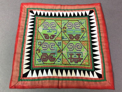 Lot 631 - THREE APPLIQUE THAI 'HILLTRIBE' EMBROIDERIES