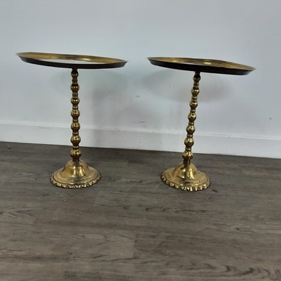 Lot 490 - PAIR OF VICTORIAN BRASS SIDE TABLES