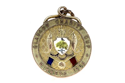 Lot 1597 - ALEX SMITH OF RANGERS F.C., HIS GLASGOW CHARITY CUP GOLD MEDAL