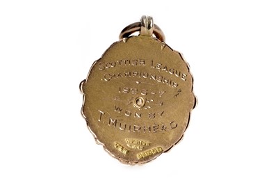 Lot 1598 - THOMAS MUIRHEAD OF RANGERS F.C., SCOTTISH LEAGUE CHAMPIONSHIP GOLD MEDAL