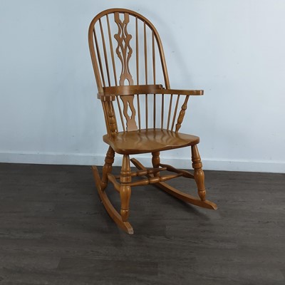 Lot 127 - MODERN BEECH ROCKING CHAIR