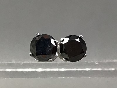 Lot 42 - PAIR OF BLACK MOISSANITE STUD EARRINGS