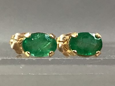 Lot 46 - PAIR OF EMERALD STUD EARRINGS