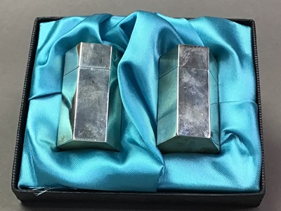 Lot 57 - ART DECO STYLE SILVER SALT AND PEPPER SET