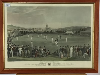 Lot 1603 - AFTER WILLIAM DRUMMOND AND CHARLES BASEBE, THE CRICKET MATCH