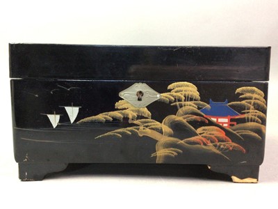 Lot 133 - JAPANESE BLACK LACQUER JEWELLERY BOX