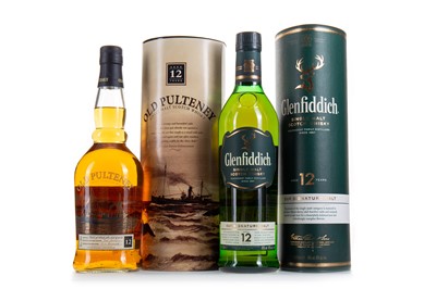 Lot 58 - OLD PULTENEY 12 YEAR OLD AND GLENFIDDICH 12 YEAR OLD