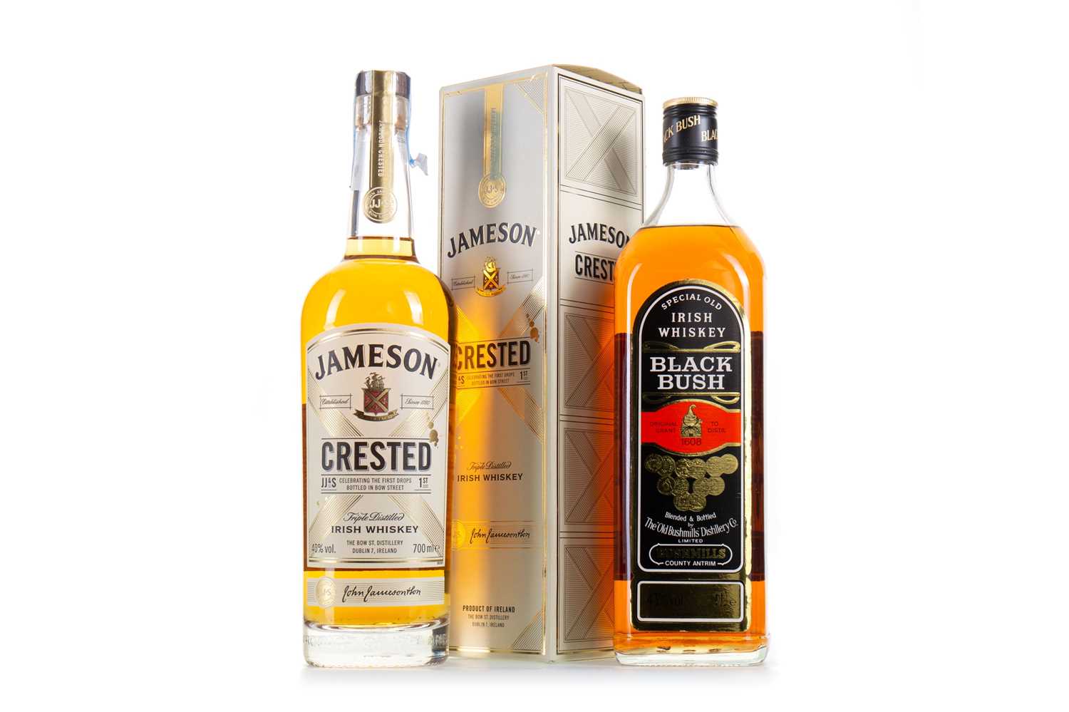 Lot 86 - BUSHMILLS BLACK BUSH 1L AND JAMESON CRESTED