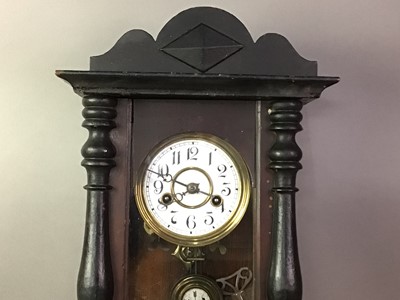 Lot 154 - STAINED WOOD WALL CLOCK