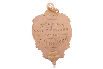 Lot 1608 - T. MUIRHEAD, IRISH JUNIOR FOOTBALL ALLIANCE 2ND DIVISION MEDAL