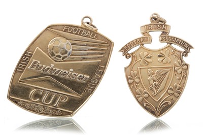 Lot 1613 - TWO IRISH FOOTBALL LEAGUE SILVER GILT MEDALS