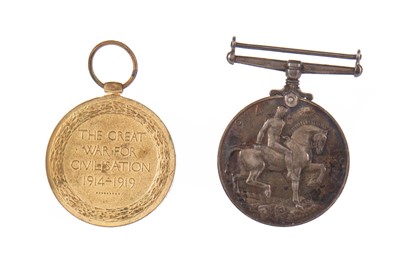 Lot 157 - WWI SERVICE MEDAL PAIR AWARDED TO PTE. J. BROWN