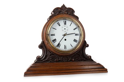 Lot 675 - VICTORIAN WALNUT MANTEL CLOCK