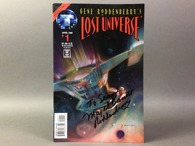 Lot 297 - STAR TREK INTEREST - GENE RODDENBERRY SIGNED LOST UNIVERSE #1 COMIC