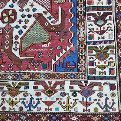 Lot 245 - KILIM WOOL AND SILK RUG