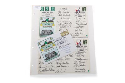 Lot 1706 - HIBERNIAN F.C. VS. DERBY COUNTY F.C., HIBS CENTENARY SIGNED COVERS