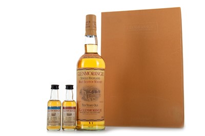 Lot 133 - GLENMORANGIE 10 YEAR OLD WITH TWO MINIATURES