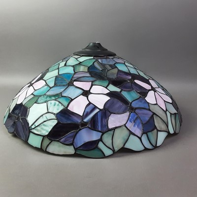 Lot 386 - THREE TIFFANY STYLE LAMP SHADES