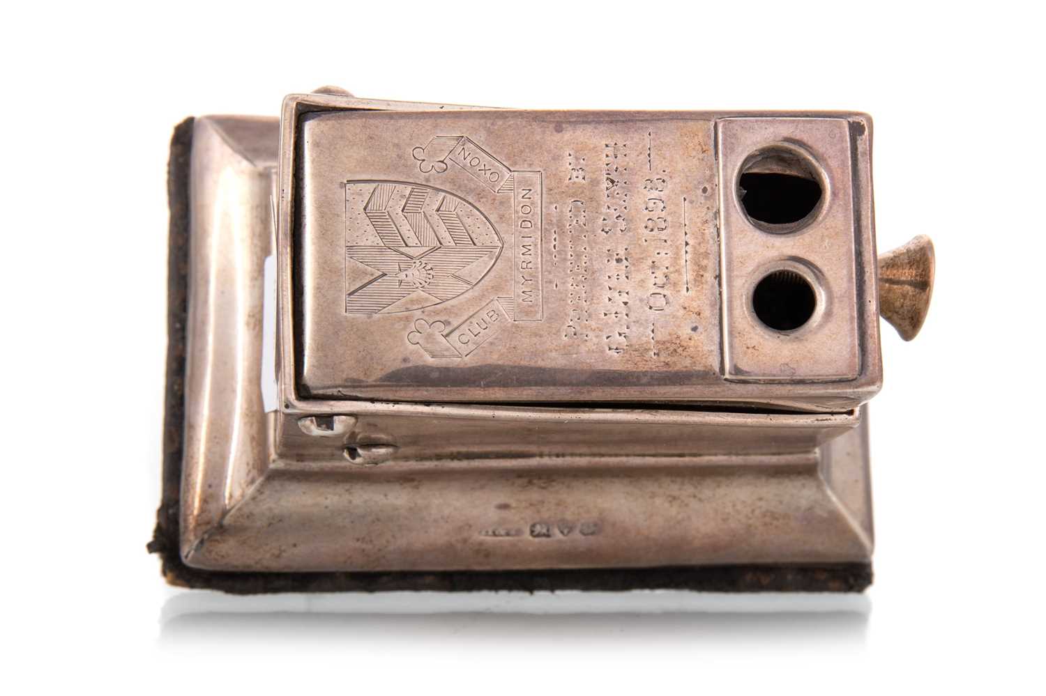 Lot 153 - OXFORD UNIVERSITY INTEREST, VICTORIAN SILVER TABLE CIGAR CUTTER