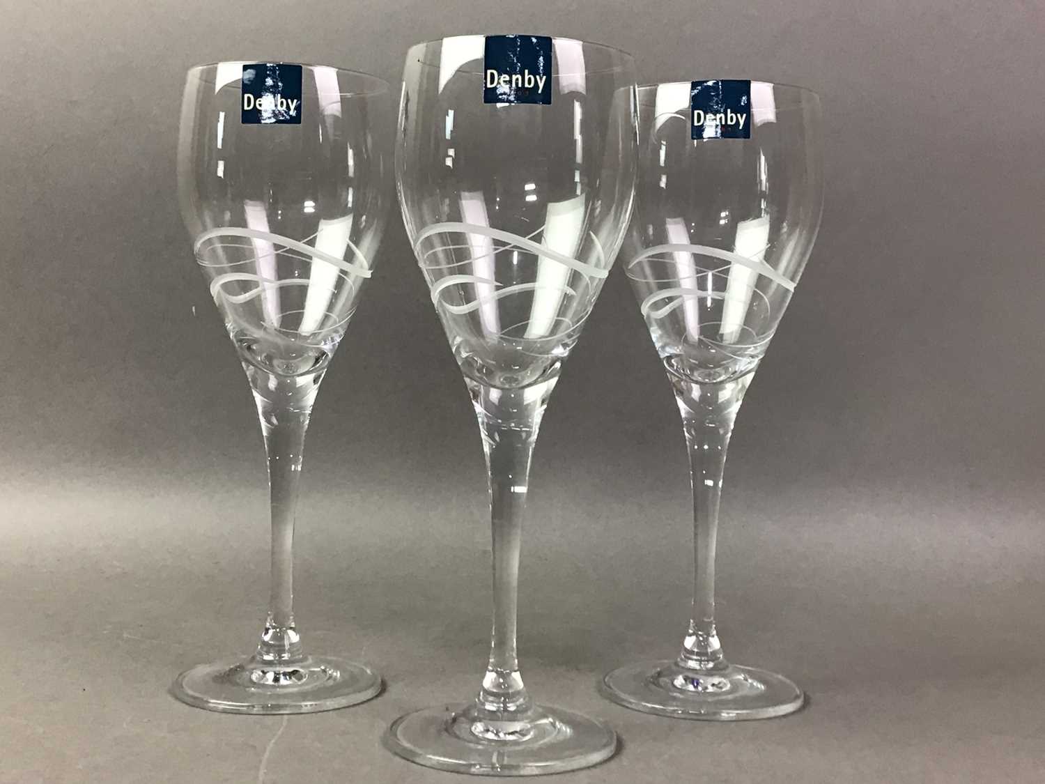 Lot 299 - SET OF FOUR DENBY CRYSTAL WINE GLASSES