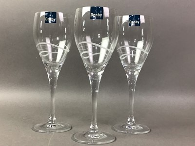Lot 299 - SET OF FOUR DENBY CRYSTAL WINE GLASSES