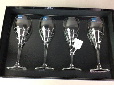 Lot 299 - SET OF FOUR DENBY CRYSTAL WINE GLASSES